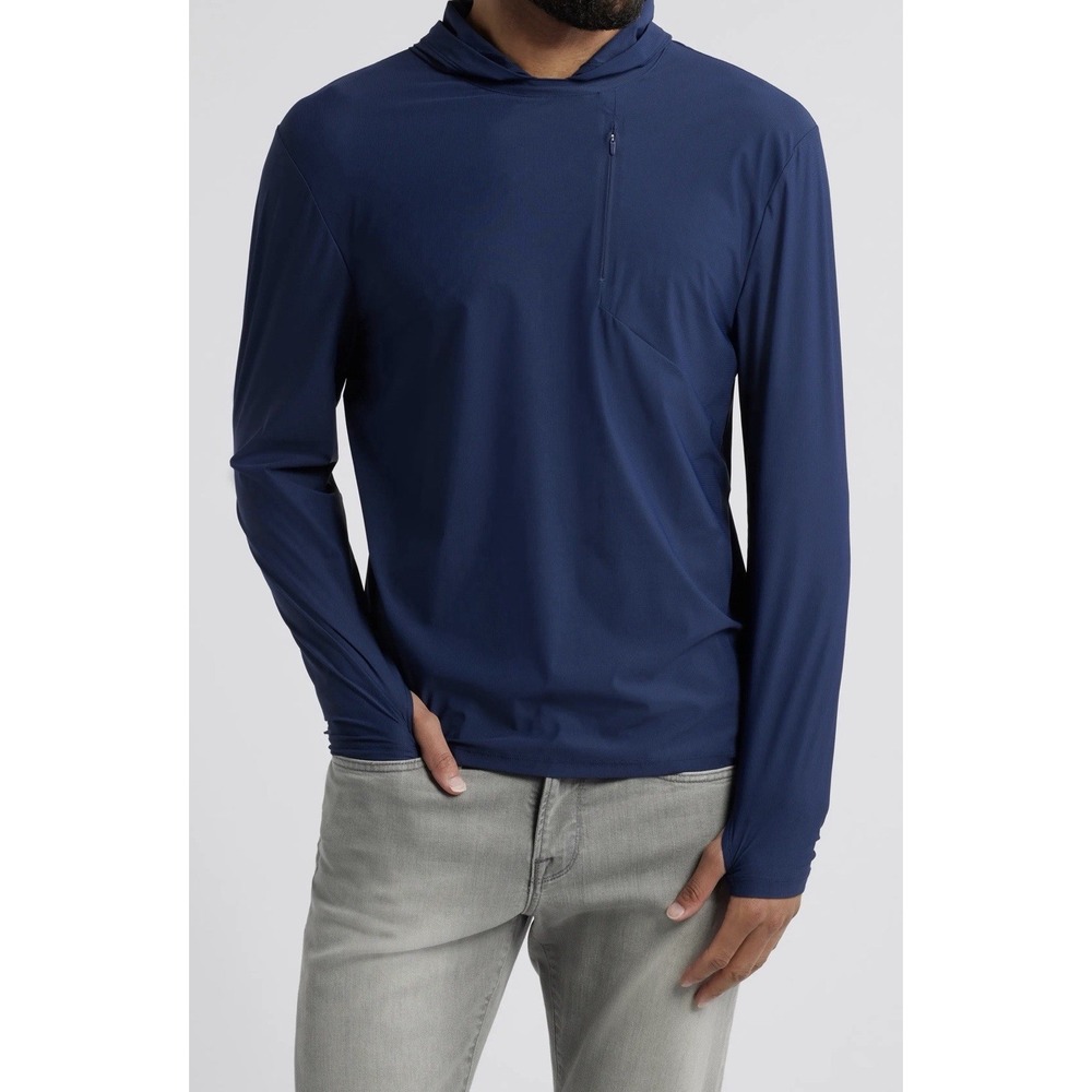 Johnnie-O Maxwel Performance T-Shirt Hoodie Mens Navy Size Medium NWT